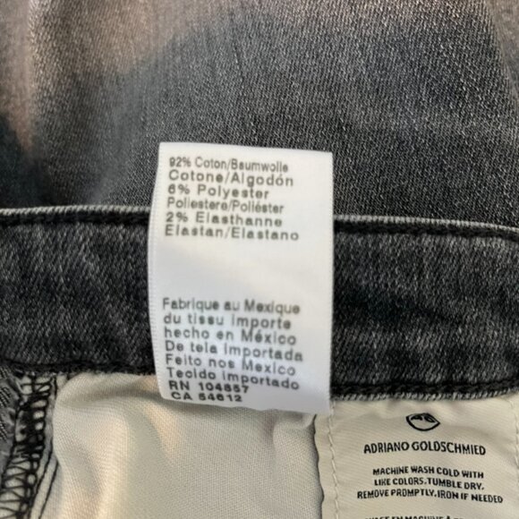 AG Adriano Goldschmied Prima Ankle Cigarette Size 30 R Gray Denim Split Hem - Picture 11 of 11